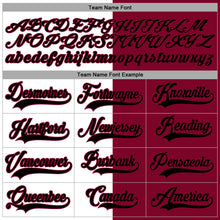 Charger l'image dans la galerie, Custom Maroon Black-White Split Fashion Hockey Lace Neck Jersey