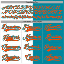 Charger l'image dans la galerie, Custom Teal Orange-White Split Fashion Hockey Lace Neck Jersey