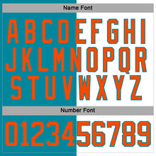 Charger l'image dans la galerie, Custom Teal Orange-White Split Fashion Hockey Lace Neck Jersey