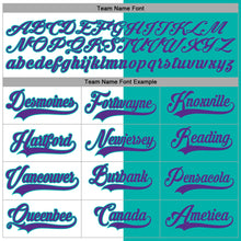 Load image into Gallery viewer, Custom Aqua Purple-White Split Fashion Hockey Lace Neck Jersey