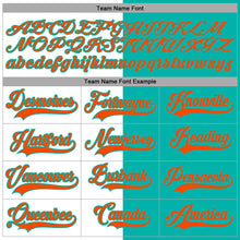 Load image into Gallery viewer, Custom Aqua Orange-White Split Fashion Hockey Lace Neck Jersey