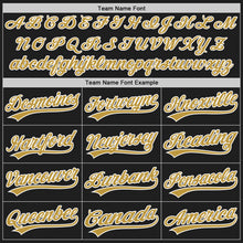 Загрузить изображение в средство просмотра галереи, Custom Black Old Gold-White Split Ripped Pattern Baseball Pullover Sweatshirt Hoodie