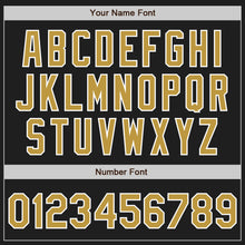 Загрузить изображение в средство просмотра галереи, Custom Black Old Gold-White Split Ripped Pattern Baseball Pullover Sweatshirt Hoodie