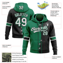 Charger l'image dans la galerie, Custom Black White-Kelly Green Split Ripped Pattern Baseball Pullover Sweatshirt Hoodie