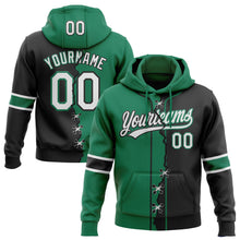 Charger l'image dans la galerie, Custom Black White-Kelly Green Split Ripped Pattern Baseball Pullover Sweatshirt Hoodie