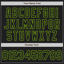 Загрузить изображение в средство просмотра галереи, Custom Black Neon Green Split Ripped Pattern Baseball Pullover Sweatshirt Hoodie