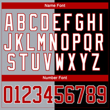 Load image into Gallery viewer, Custom Black Red Gray-White Split Fashion Hockey Lace Neck Jersey