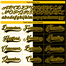 Laden Sie das Bild in den Galerie-Viewer, Custom Black Yellow-White Split Fashion Hockey Lace Neck Jersey