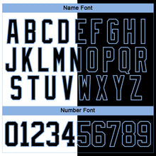 Laden Sie das Bild in den Galerie-Viewer, Custom Black Light Blue-White Split Fashion Hockey Lace Neck Jersey