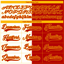 Charger l'image dans la galerie, Custom Red Gold-White Split Fashion Hockey Lace Neck Jersey