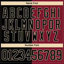 Load image into Gallery viewer, Custom Crimson Black-Cream Split Fashion Hockey Lace Neck Jersey