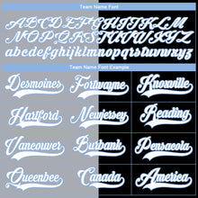 Laden Sie das Bild in den Galerie-Viewer, Custom Black Light Blue Gray-White Split Fashion Hockey Lace Neck Jersey