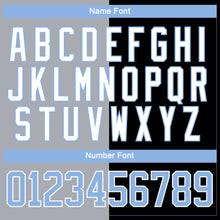 Laden Sie das Bild in den Galerie-Viewer, Custom Black Light Blue Gray-White Split Fashion Hockey Lace Neck Jersey