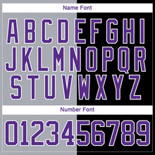 Laden Sie das Bild in den Galerie-Viewer, Custom Black Purple Gray-White Split Fashion Hockey Lace Neck Jersey