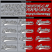 Charger l'image dans la galerie, Custom Red Black Gray-White Split Fashion Hockey Lace Neck Jersey