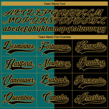 Load image into Gallery viewer, Custom Black Teal-Old Gold Split Fashion Hockey Lace Neck Jersey