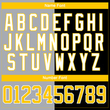 Charger l'image dans la galerie, Custom Black Yellow Gray-White Split Fashion Hockey Lace Neck Jersey