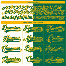 Load image into Gallery viewer, Custom Kelly Green Gold-White Split Fashion Hockey Lace Neck Jersey