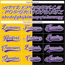 Laden Sie das Bild in den Galerie-Viewer, Custom Black Purple Yellow-White Split Fashion Hockey Lace Neck Jersey