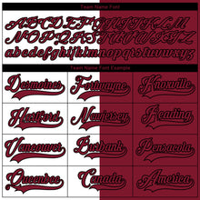 Load image into Gallery viewer, Custom Crimson Black-White Split Fashion Hockey Lace Neck Jersey