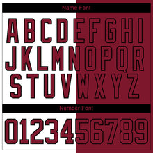 Load image into Gallery viewer, Custom Crimson Black-White Split Fashion Hockey Lace Neck Jersey