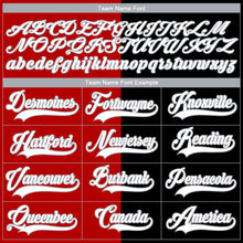 Load image into Gallery viewer, Custom Black White Red-Gray Split Fashion Hockey Lace Neck Jersey