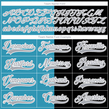 Charger l'image dans la galerie, Custom Black Gray Panther Blue-White Split Fashion Hockey Lace Neck Jersey