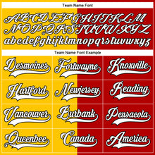 Charger l'image dans la galerie, Custom Red Black Yellow-White Split Fashion Hockey Lace Neck Jersey