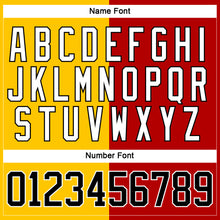 Charger l'image dans la galerie, Custom Red Black Yellow-White Split Fashion Hockey Lace Neck Jersey