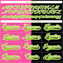 Charger l'image dans la galerie, Custom Black Neon Green Pink-White Split Fashion Hockey Lace Neck Jersey