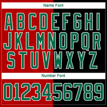 Charger l'image dans la galerie, Custom Black Kelly Green Red-White Split Fashion Hockey Lace Neck Jersey