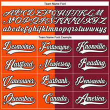 Load image into Gallery viewer, Custom Crimson White Orange-Black Split Fashion Hockey Lace Neck Jersey