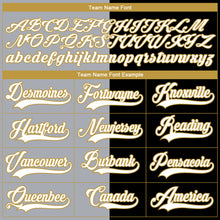 Charger l'image dans la galerie, Custom Black Old Gold Gray-White Split Fashion Hockey Lace Neck Jersey