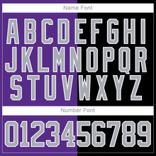 Charger l'image dans la galerie, Custom Black Gray Purple-White Split Fashion Hockey Lace Neck Jersey