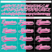 Charger l'image dans la galerie, Custom Black Pink Aqua-White Split Fashion Hockey Lace Neck Jersey