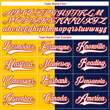 Charger l'image dans la galerie, Custom Navy Red Yellow-White Split Fashion Hockey Lace Neck Jersey