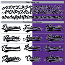 Laden Sie das Bild in den Galerie-Viewer, Custom Purple Black Gray-White Split Fashion Hockey Lace Neck Jersey