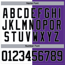 Laden Sie das Bild in den Galerie-Viewer, Custom Purple Black Gray-White Split Fashion Hockey Lace Neck Jersey