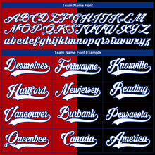 Charger l'image dans la galerie, Custom Black White Red-Royal Split Fashion Hockey Lace Neck Jersey