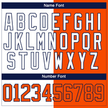 Charger l'image dans la galerie, Custom Orange White-Navy Split Fashion Hockey Lace Neck Jersey