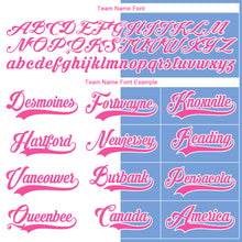 Load image into Gallery viewer, Custom Powder Blue Pink-White Split Fashion Hockey Lace Neck Jersey