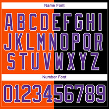 Charger l'image dans la galerie, Custom Black Purple Orange-White Split Fashion Hockey Lace Neck Jersey