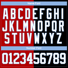 Charger l'image dans la galerie, Custom Black White Red-Light Blue Split Fashion Hockey Lace Neck Jersey