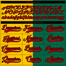 Charger l'image dans la galerie, Custom Kelly Green Red Yellow-Black Split Fashion Hockey Lace Neck Jersey