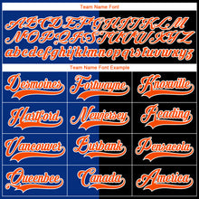 Charger l'image dans la galerie, Custom Black Orange Royal-White Split Fashion Hockey Lace Neck Jersey
