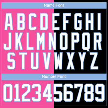 Charger l'image dans la galerie, Custom Black White Pink-Light Blue Split Fashion Hockey Lace Neck Jersey