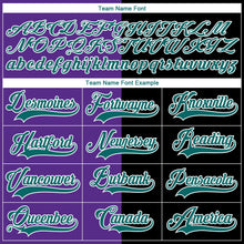 Load image into Gallery viewer, Custom Black Teal Purple-White Split Fashion Hockey Lace Neck Jersey