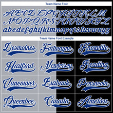 Load image into Gallery viewer, Custom Black Royal Gray-White Split Fashion Hockey Lace Neck Jersey