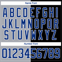 Load image into Gallery viewer, Custom Black Royal Gray-White Split Fashion Hockey Lace Neck Jersey