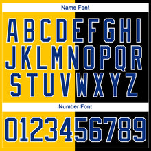 Laden Sie das Bild in den Galerie-Viewer, Custom Black Royal Yellow-White Split Fashion Hockey Lace Neck Jersey